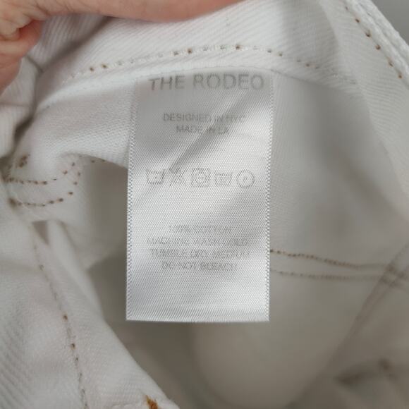 NTK The Rodeo Jeans Womens 28‎ White Seamed Wide Leg Western California Preppy - Picture 8 of 9